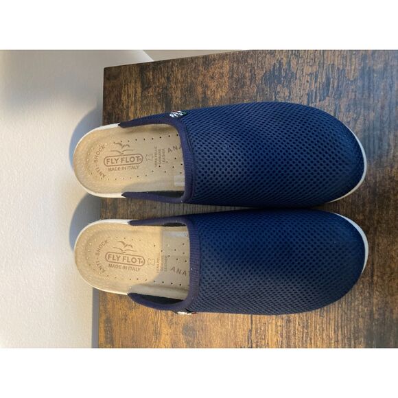 Ladies FLYFLOT Clogs Made in Italy GUC Navy Blue Size 10 - Picture 5 of 5